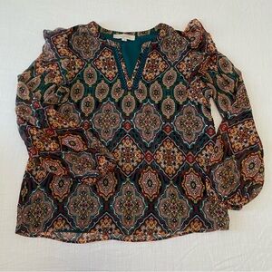 LOFT Boho Medallion Print Blouse